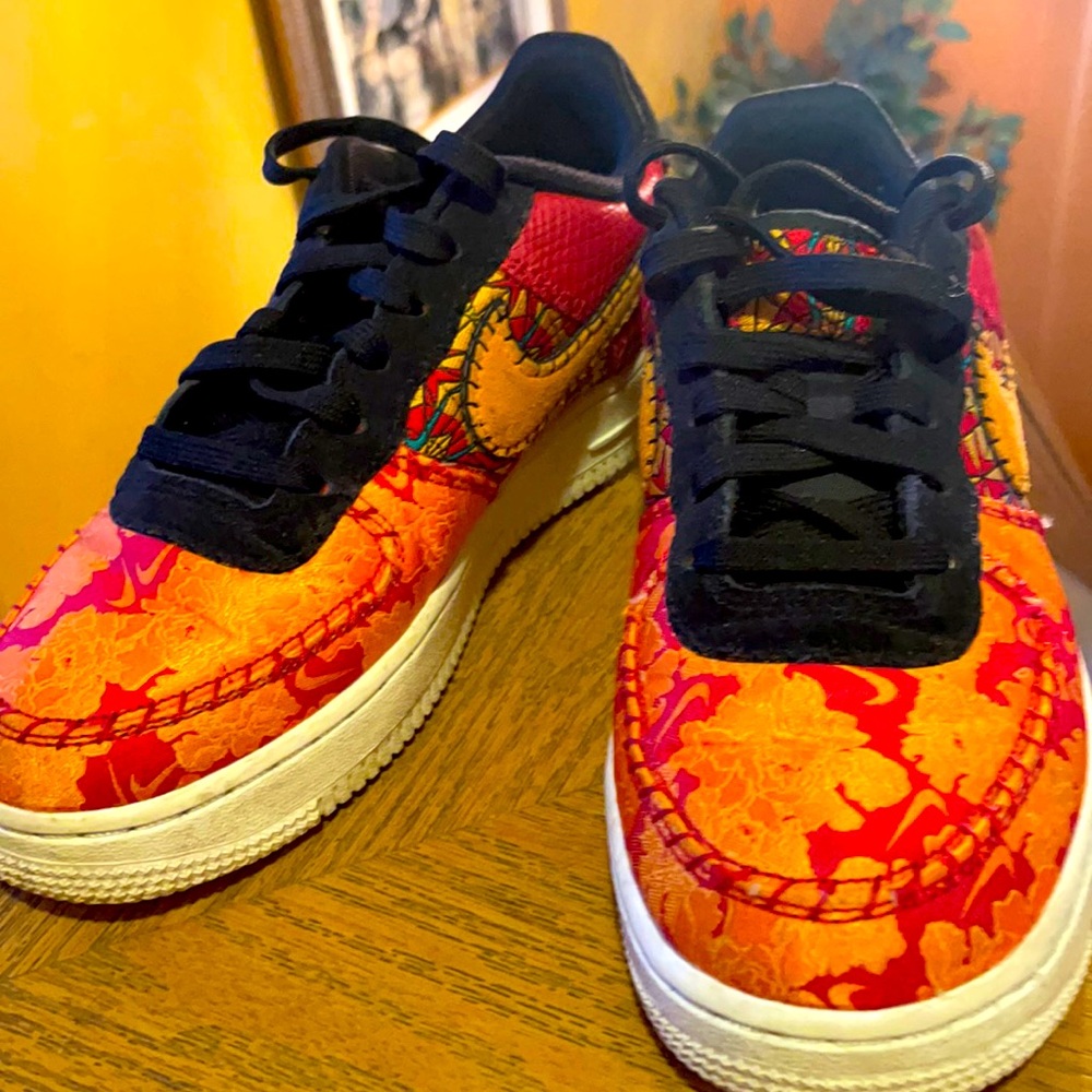 Boys Size 5 Nike Air Force One Low Orange & Red Chinese New Year (2019)